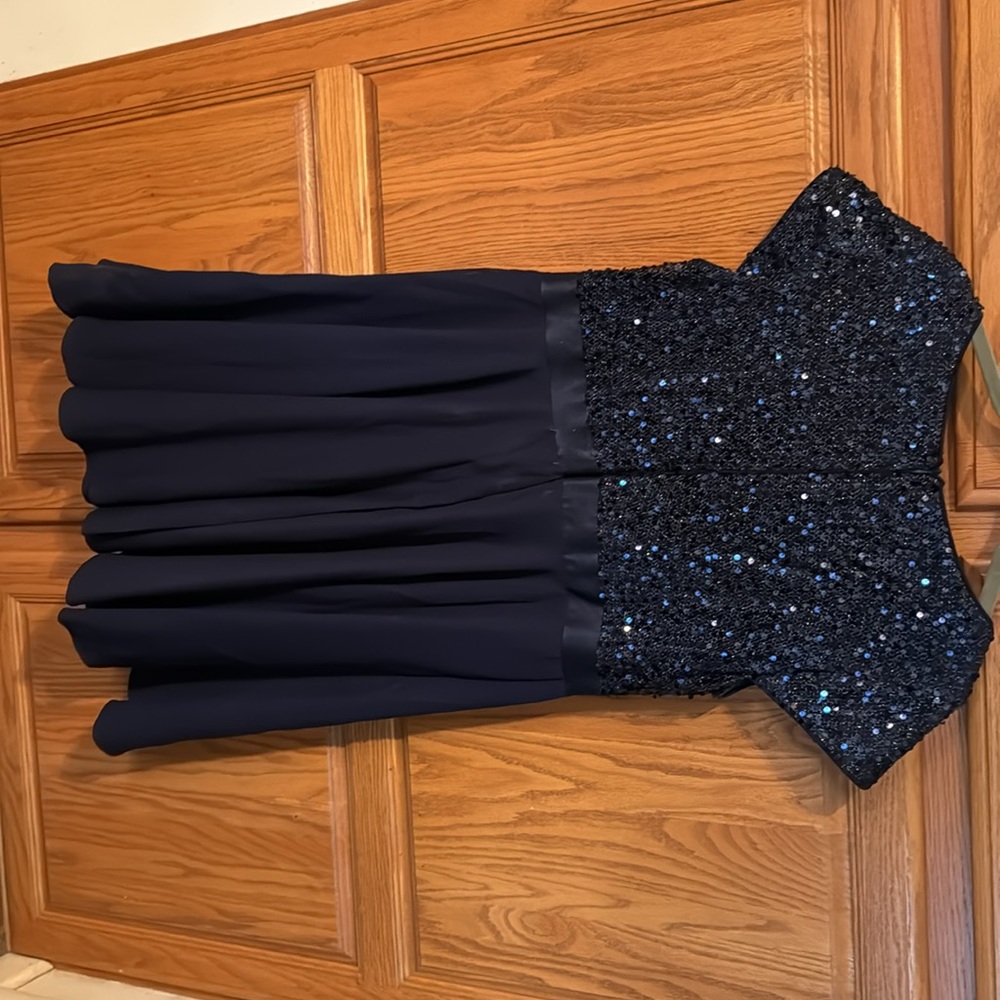 Navy blue sequin bodice 2XL dress - Picture 5 of 5